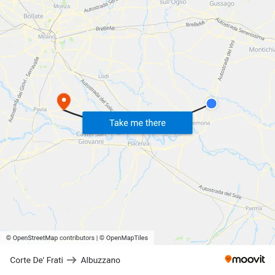 Corte de' Frati to Albuzzano map