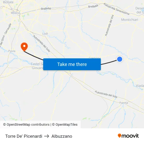 Torre De' Picenardi to Albuzzano map