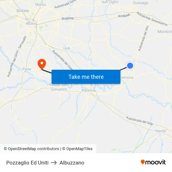 Pozzaglio Ed Uniti to Albuzzano map
