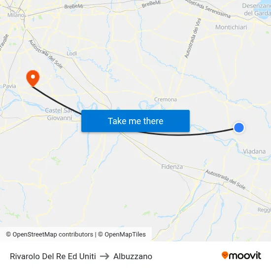 Rivarolo del Re ed Uniti to Albuzzano map