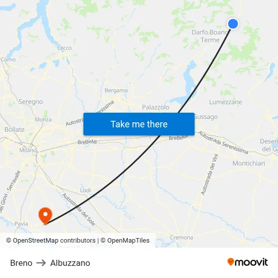 Breno to Albuzzano map