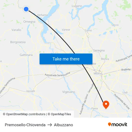 Premosello-Chiovenda to Albuzzano map