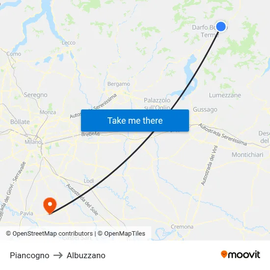 Piancogno to Albuzzano map