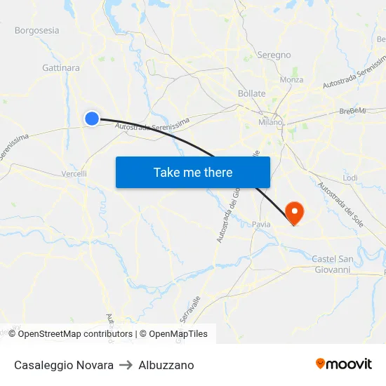 Casaleggio Novara to Albuzzano map