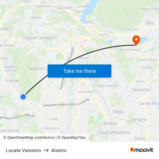 Locate Varesino to Alserio map
