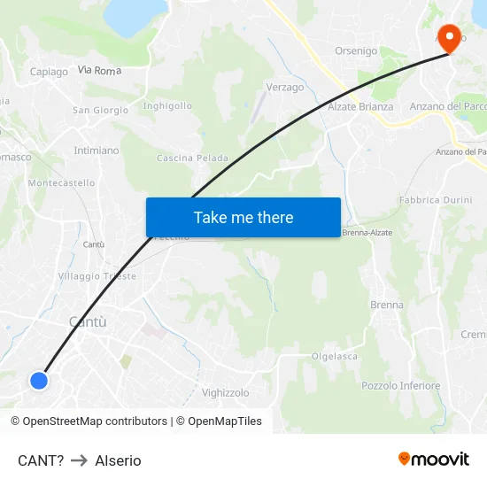 Cant? to Alserio map