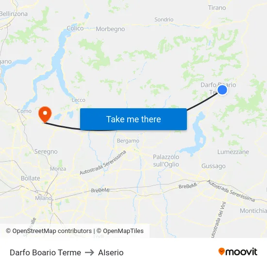 Darfo Boario Terme to Alserio map