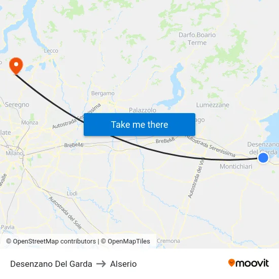 Desenzano del Garda to Alserio map
