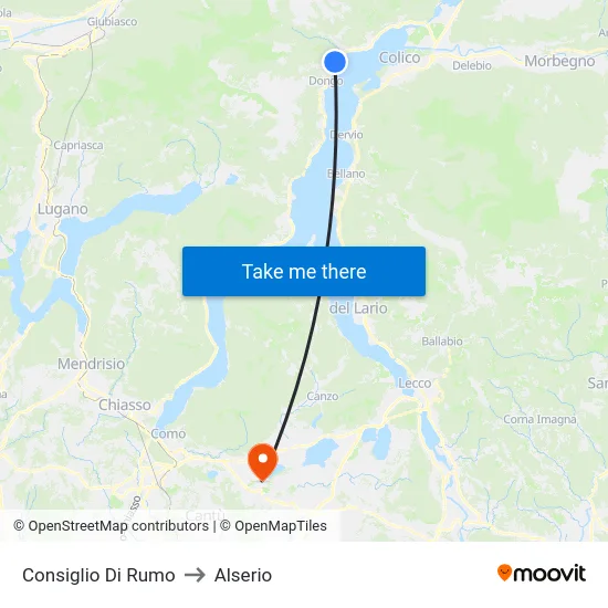 Consiglio Di Rumo to Alserio map