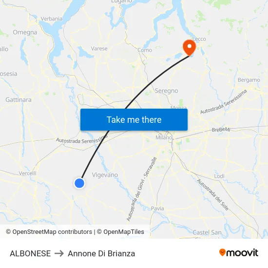ALBONESE to Annone Di Brianza map