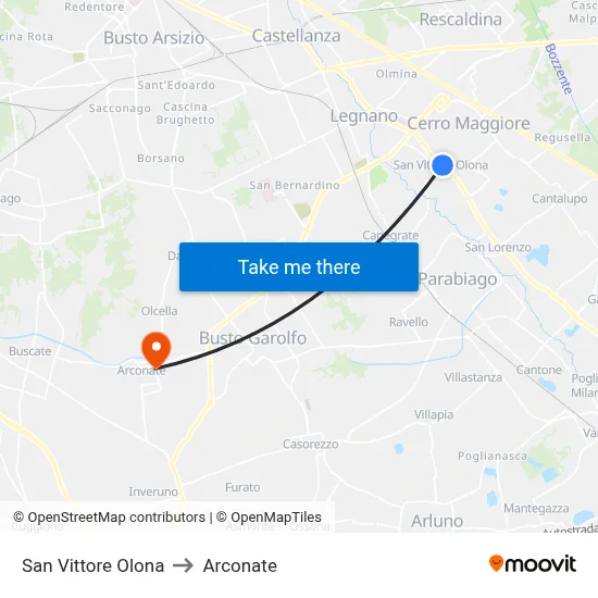 San Vittore Olona to Arconate map