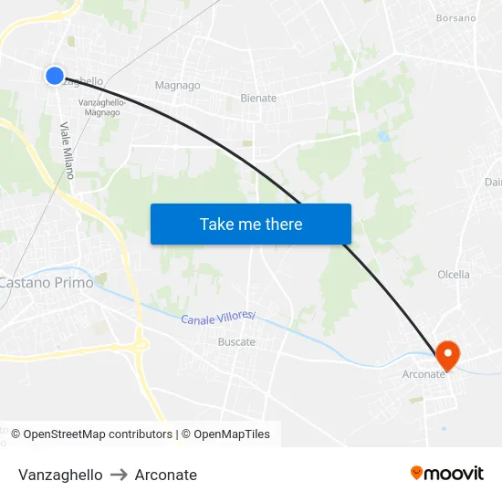 Vanzaghello to Arconate map