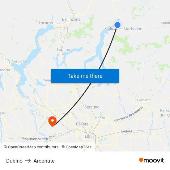 Dubino to Arconate map