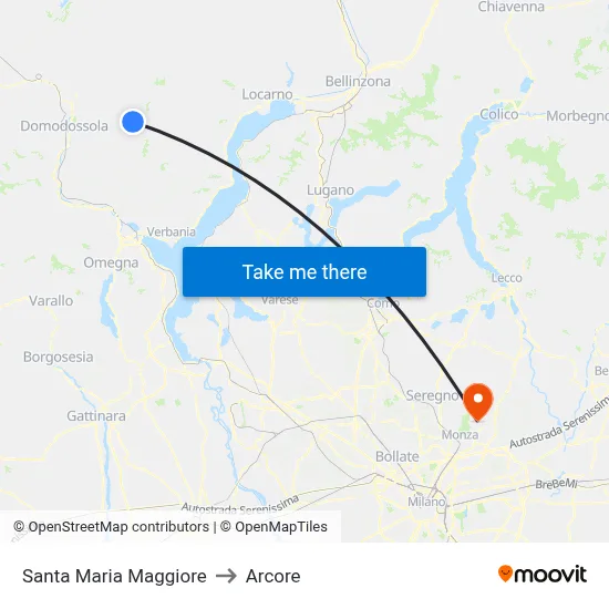 Santa Maria Maggiore to Arcore map