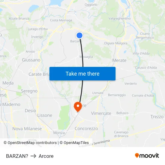 BARZAN? to Arcore map