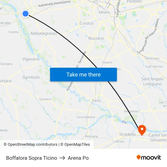 Boffalora Sopra Ticino to Arena Po map