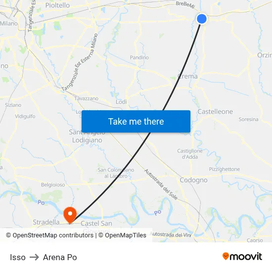 Isso to Arena Po map