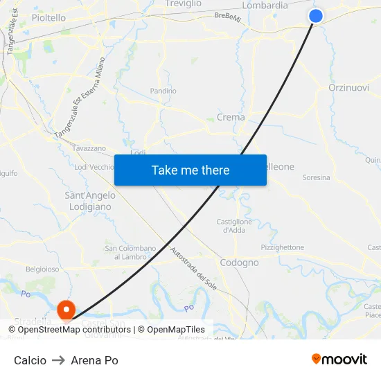Soccer to Arena Po map