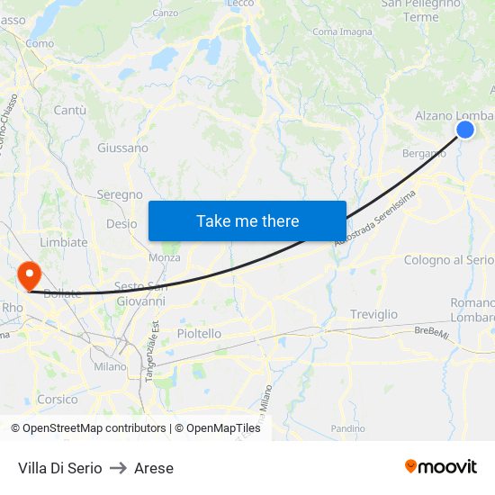 Villa Di Serio to Arese map