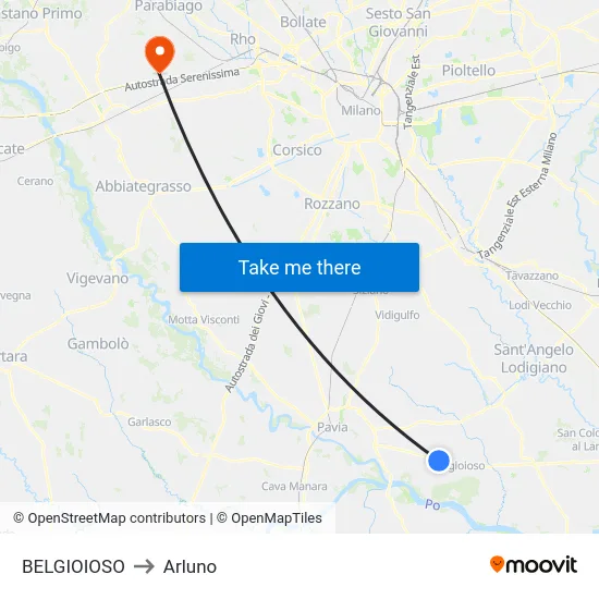 BELGIOIOSO to Arluno map