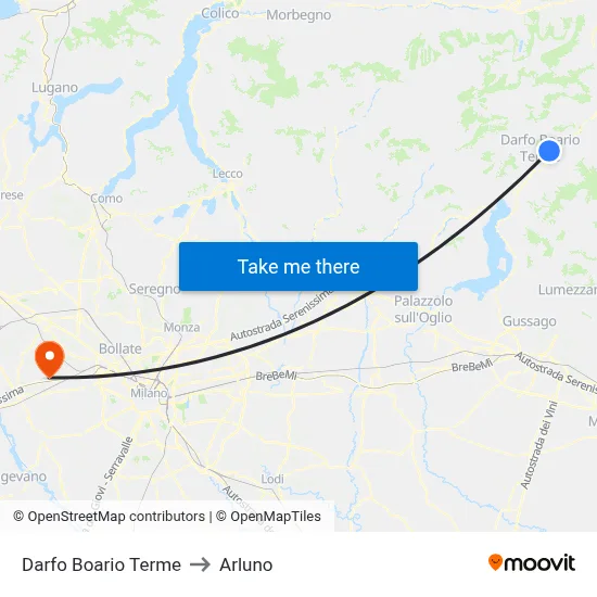 Darfo Boario Terme to Arluno map