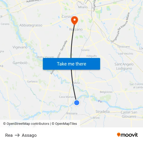 REA to Assago map
