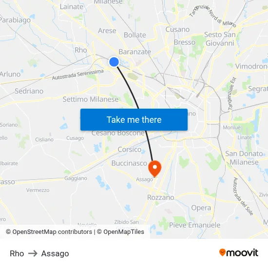 Rho to Assago map