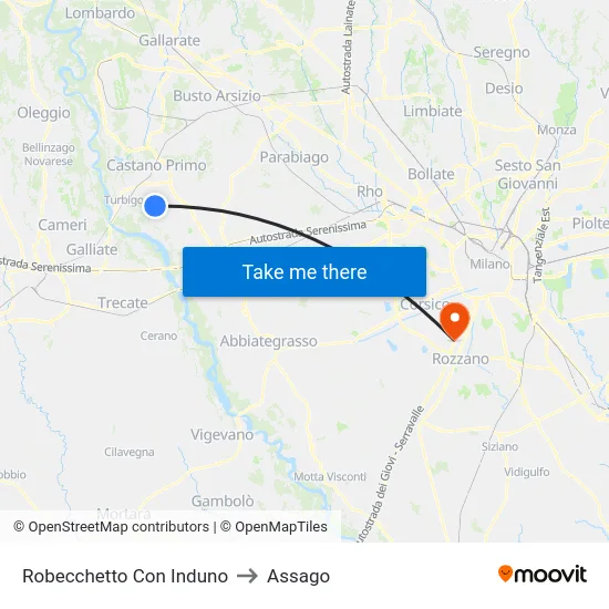 Robecchetto Con Induno to Assago map