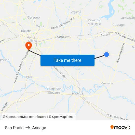 San Paolo to Assago map