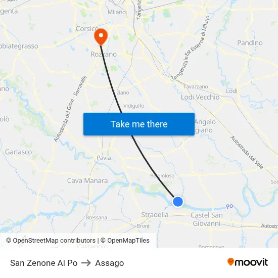 San Zenone al Po to Assago map