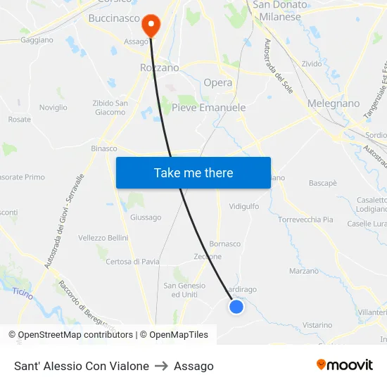 Sant'Alessio con Vialone to Assago map