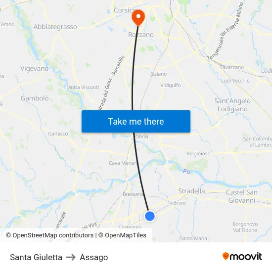 Santa Giuletta to Assago map