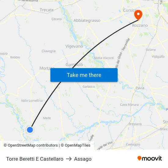 Torre Beretti e Castellaro to Assago map