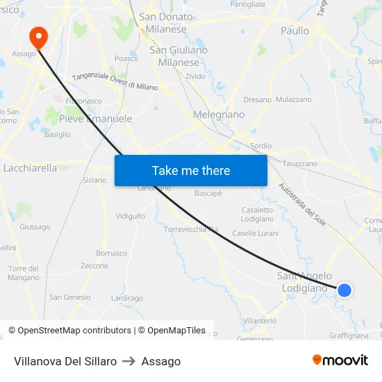 Villanova Del Sillaro to Assago map