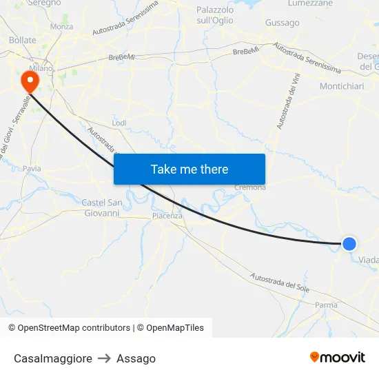 Casalmaggiore to Assago map