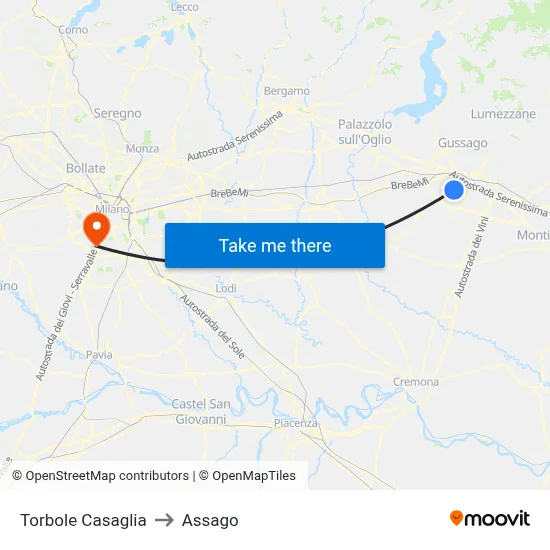 Torbole Casaglia to Assago map