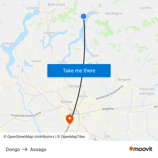 Dongo to Assago map