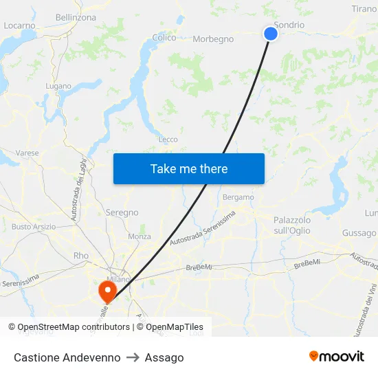 Castione Andevenno to Assago map