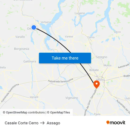 Casale Corte Cerro to Assago map