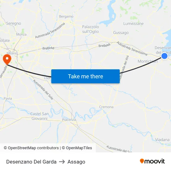 Desenzano del Garda to Assago map