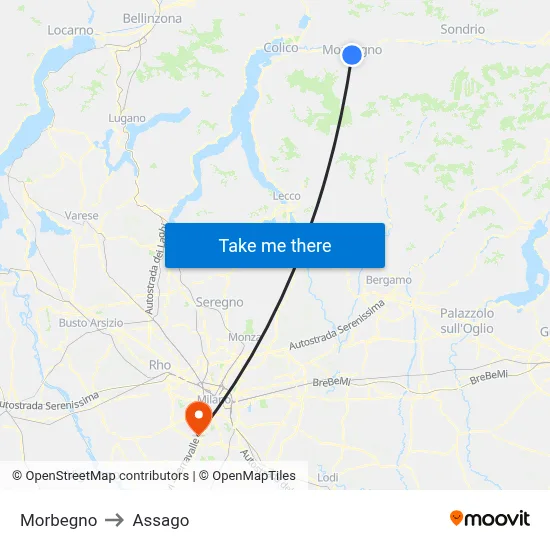 Morbegno to Assago map