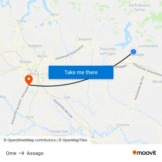 Ome to Assago map