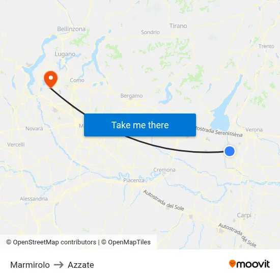 Marmirolo to Azzate map