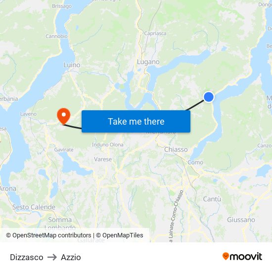 Dizzasco to Azzio map