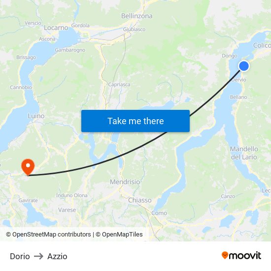 Dorio to Azzio map