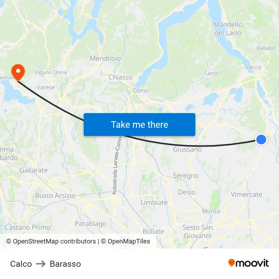 Calco to Barasso map