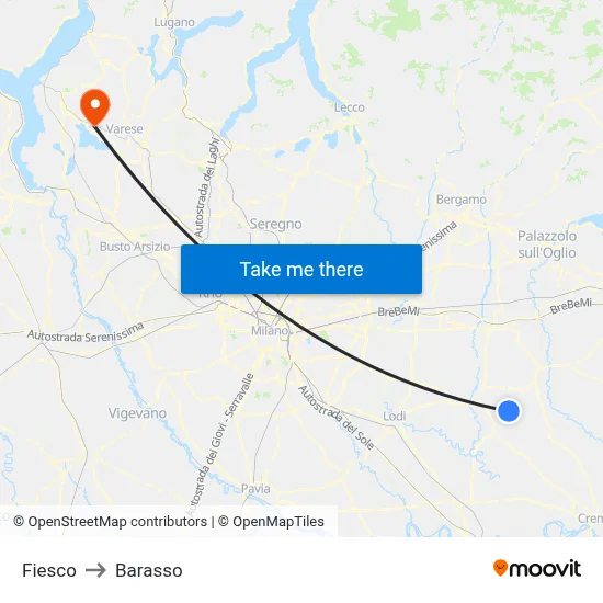 Fiesco to Barasso map