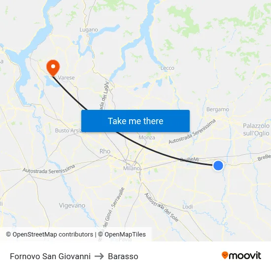 Fornovo San Giovanni to Barasso map