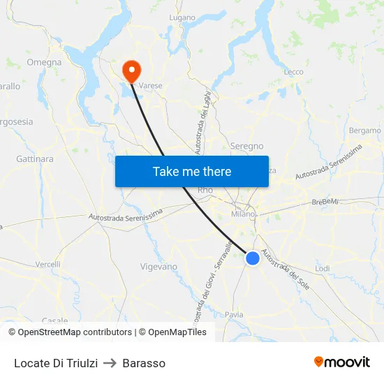 Locate di Triulzi to Barasso map