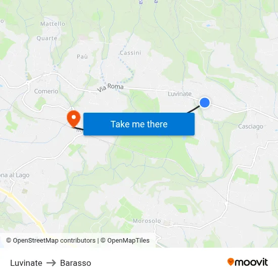 Luvinate to Barasso map